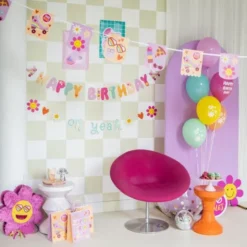 Bokstavsgirlang Happy Birthday Boho Girlz