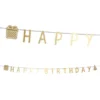 Bokstavsgirlang Happy Birthday Guld