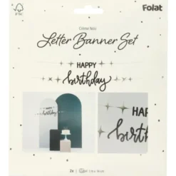 Bokstavsgirlang Happy Birthday Svart