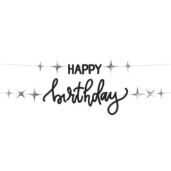 Bokstavsgirlang Happy Birthday Svart