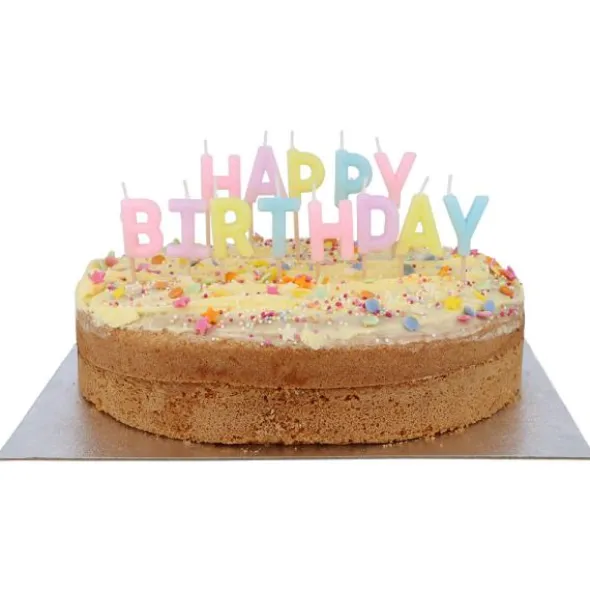 Bokstavsljus Happy Birthday Pastell