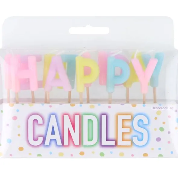 Bokstavsljus Happy Birthday Pastell
