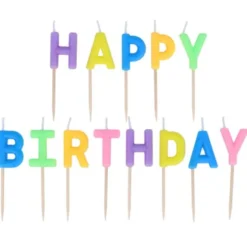 Bokstavsljus Happy Birthday Flerfärgad