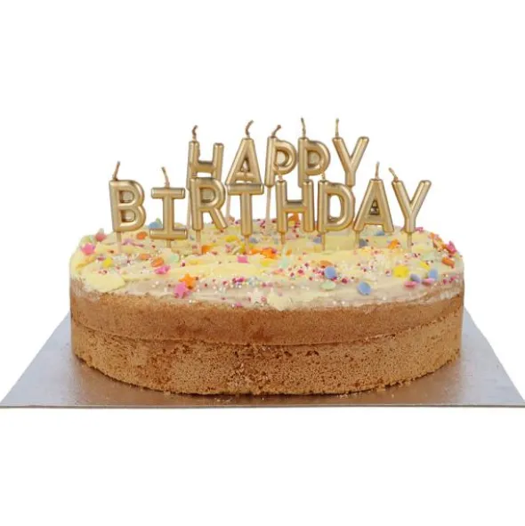 Bokstavsljus Happy Birthday Guld