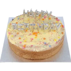 Bokstavsljus Happy Birthday Silver