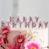 Bokstavsljus Happy Birthday Roséguld