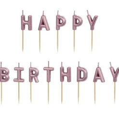 Bokstavsljus Happy Birthday Roséguld