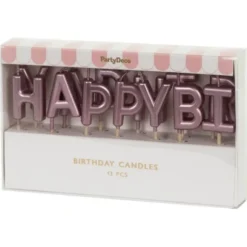 Bokstavsljus Happy Birthday Roséguld