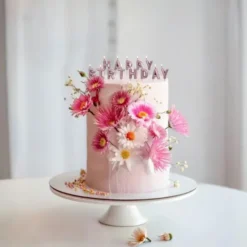 Bokstavsljus Happy Birthday Roséguld