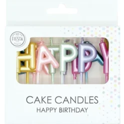 Bokstavsljus Happy Birthday Pärlemor 2,7 cm