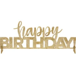 Bordsdekoration Happy Birthday Guld