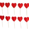 Cake Picks Röda Hjärtan 10-pack