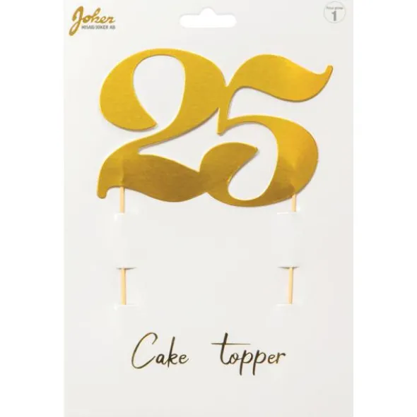 Cake Topper Guld 25