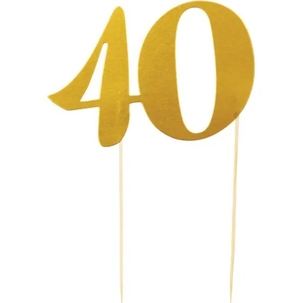 Cake Topper Guld 40