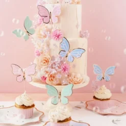 Cake Toppers Fjärilar Färgmix 9-pack