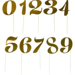 Cake Topper Siffror Guld