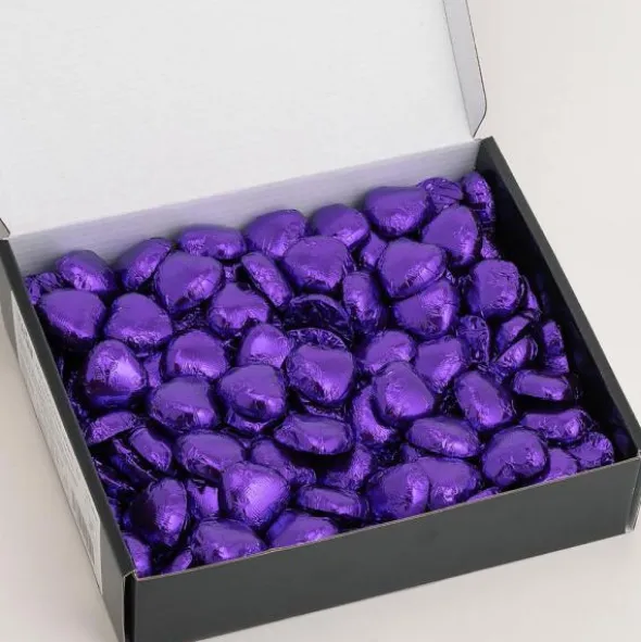 Chokladhjärtan i Lila Folie 1kg