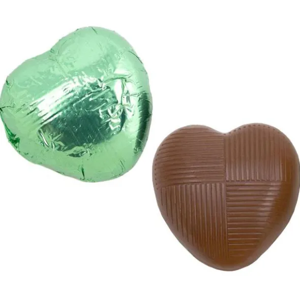 Chokladhjärtan i Ljusgrön Folie 1kg