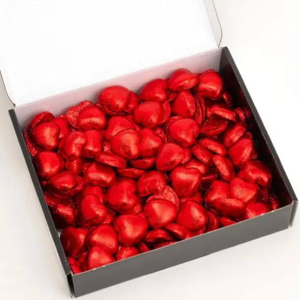 Chokladhjärtan i Röd Folie 1kg