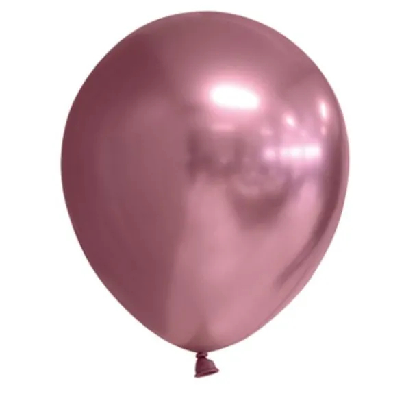 Chrome Miniballonger Rosa 100-pack