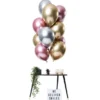 Chrome Mirror Ballonger Guld/Silver/Rosa
