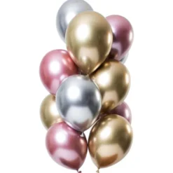 Chrome Mirror Ballonger Guld/Silver/Rosa