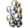 Chrome Mirror Ballonger Silver & Guld Mix