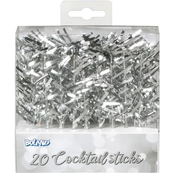 Cocktailpinnar Silver Glitter