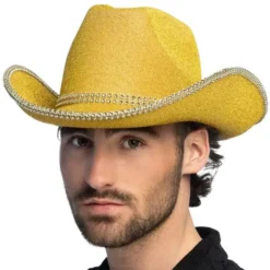 Cowboyhatt Glittrande Guld