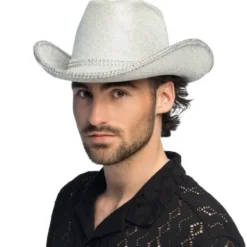 Cowboyhatt Glittrande Silver