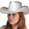 Cowboyhatt med Strass Silver