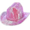 Cowboyhatt Paljetter Iriserande Rosa