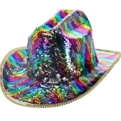 Cowboyhatt Paljetter Rainbow