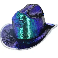 Cowgirl Hatt Paljetter Iriserande Grön
