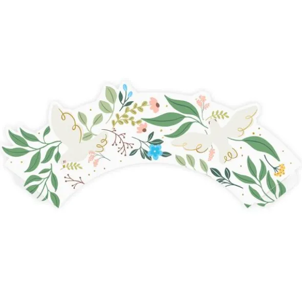 Cupcake Wrappers Blommor och Duvor