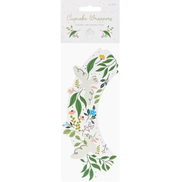 Cupcake Wrappers Blommor och Duvor