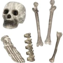 Dekorationsset Dödskalle & Skelettben (6 Delar)