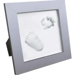 3D Hand- & Fotavtryck Träram Silver