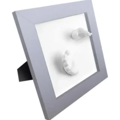 3D Hand- & Fotavtryck Träram Silver