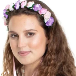 Diadem med Blommor och Band