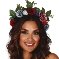Diadem med Mörka Blommor & Blad