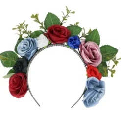 Diadem med Mörka Blommor & Blad