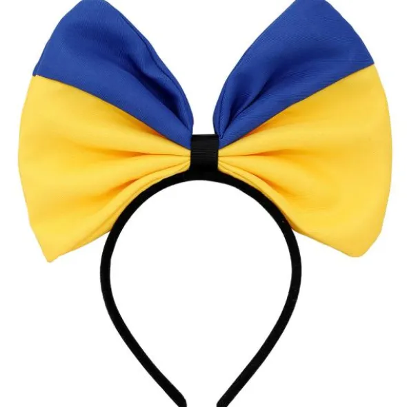 Diadem med Rosett Blå/Gul