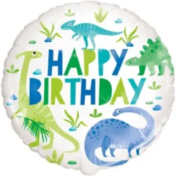 Dinosaurie Folieballong Happy Birthday Grön & Blå