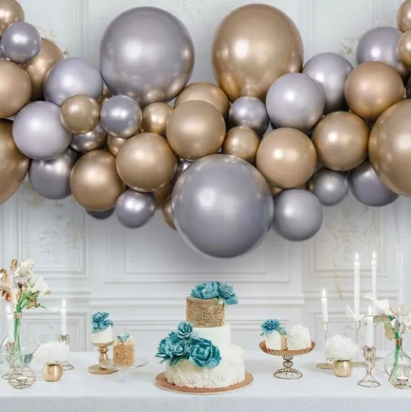DIY Ballonggirlang Shine Silver och Guld