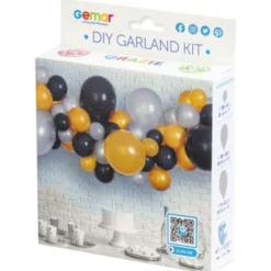 DIY Ballonggirlang Svart, Guld och Silver