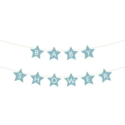 DIY Girlang Babyshower Ljusblå