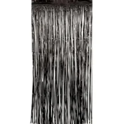 Dörrdraperi Metallic Svart