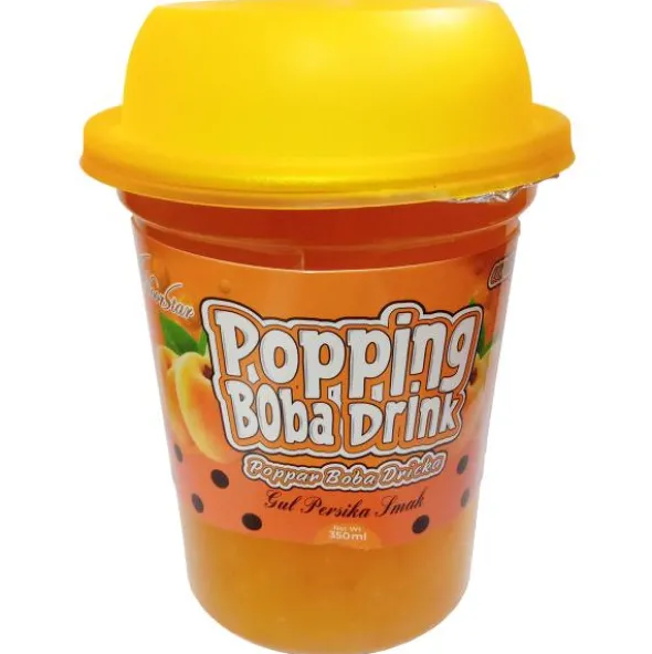 Dryck med Poppar Boba Gul Persika 350 ml