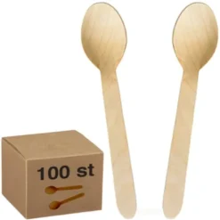 Ekologiska Träskedar 100-pack